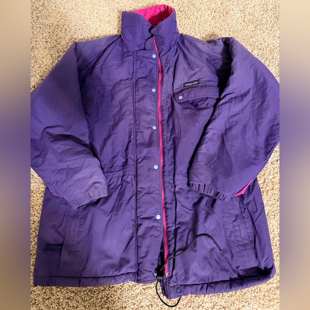 Women’s vintage 1990s warm purple pink and blue Patagonia jacket size 10 medium